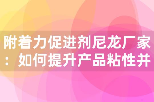 附着力促进剂尼龙厂家：如何提升产品粘性并优化生产效率