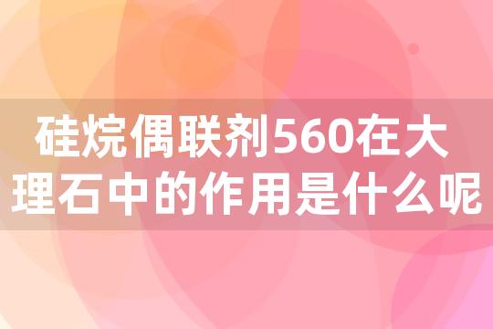 硅烷偶联剂560在大理石中的作用是什么呢